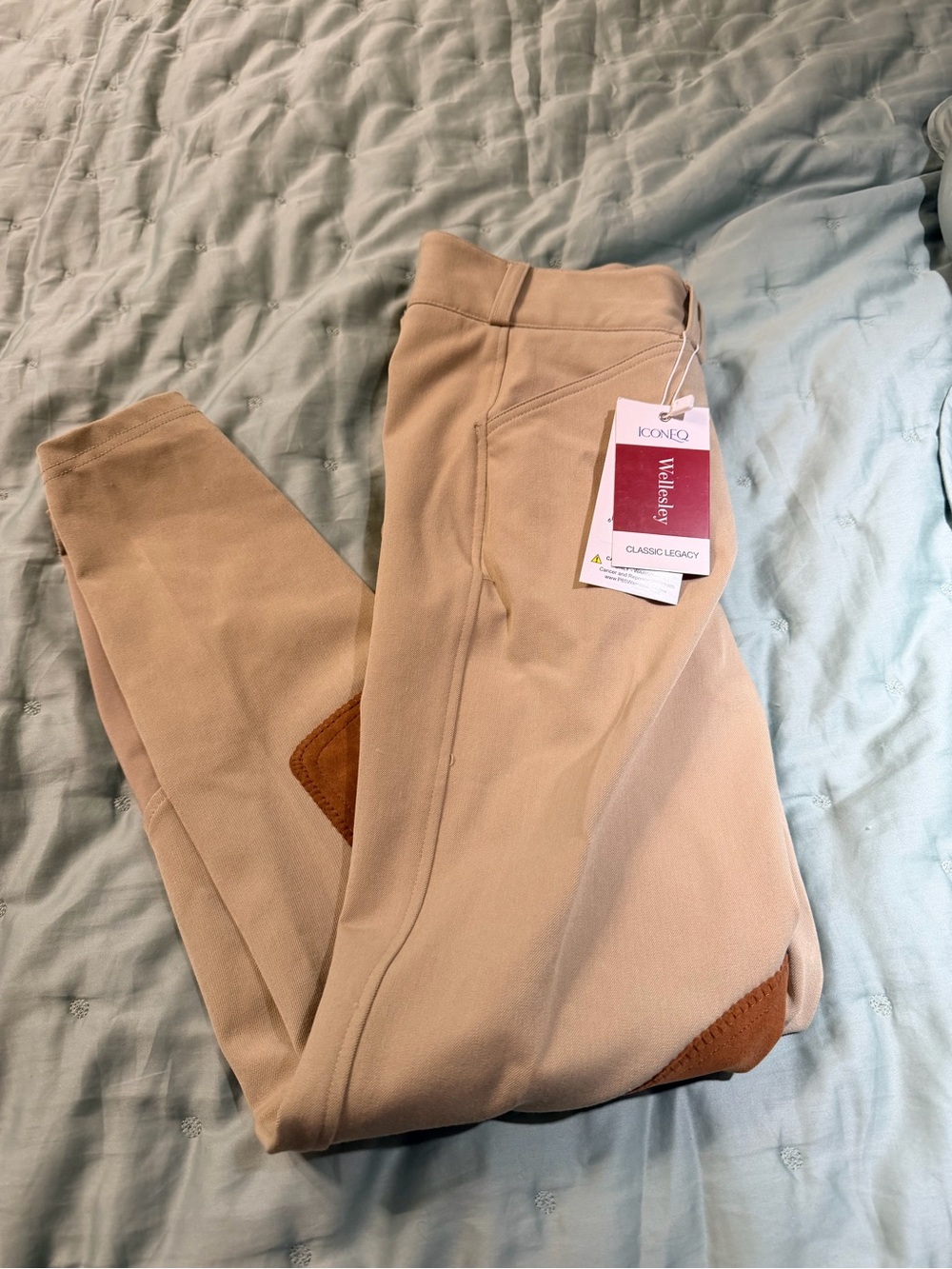 NWT Beige Riding Breeches with Knee Patches XS